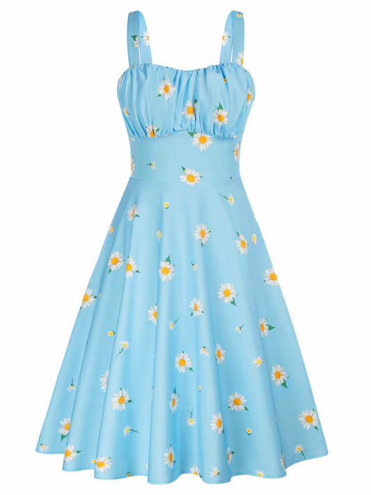 Daisy Printed Slip Midi Dress