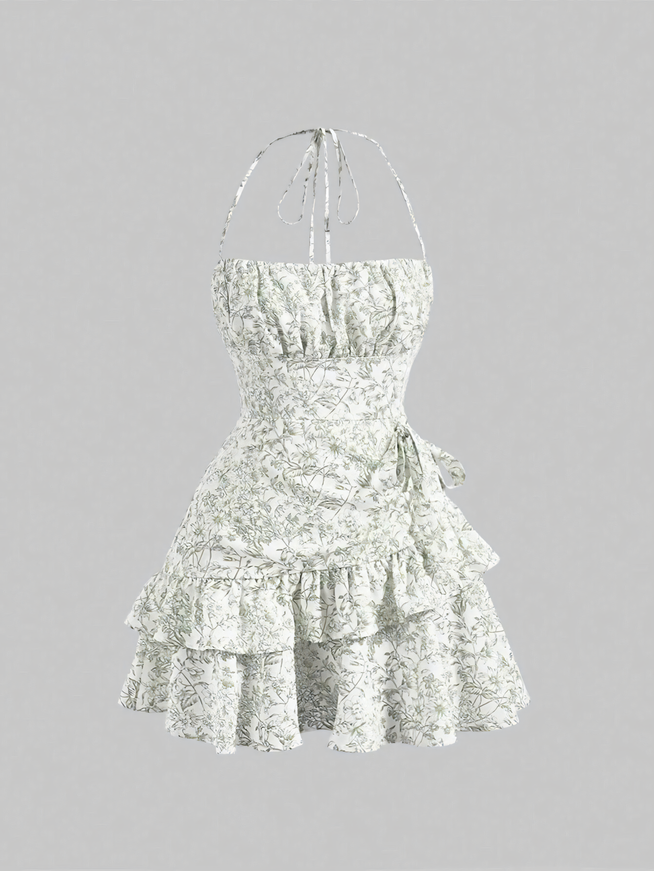 Floral Suspender Cake Mini Dress