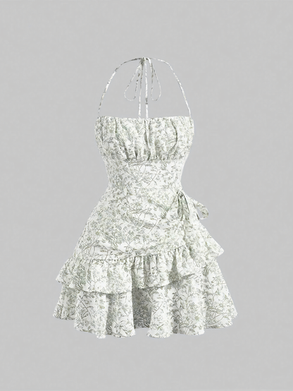Floral Suspender Cake Mini Dress