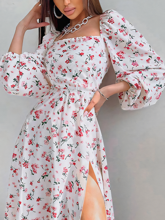 Slit Backless Midi Dress