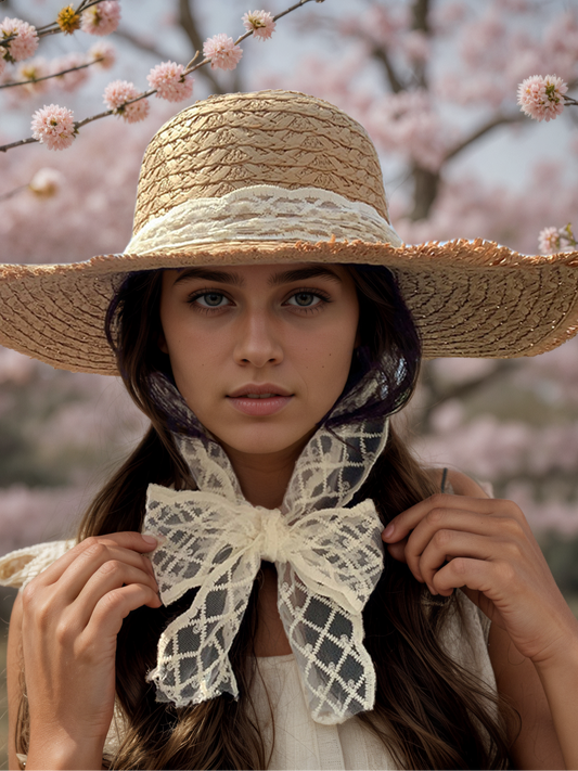 Lace Straw Beach Sun Hat