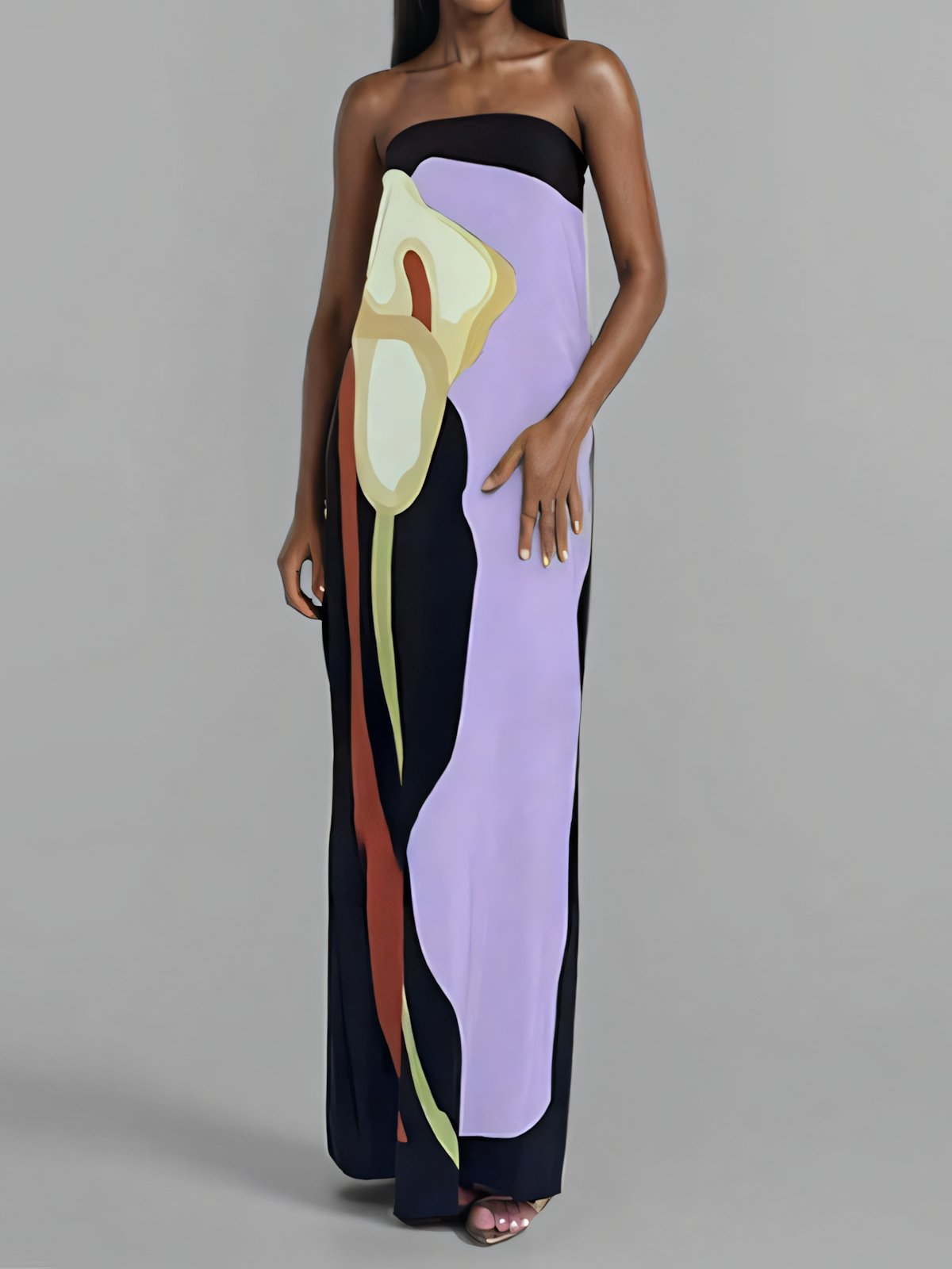 Printed Backless Bandeau  Maxi Dress