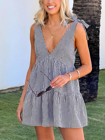Casual Strap Vest V-Neck Mini Dress