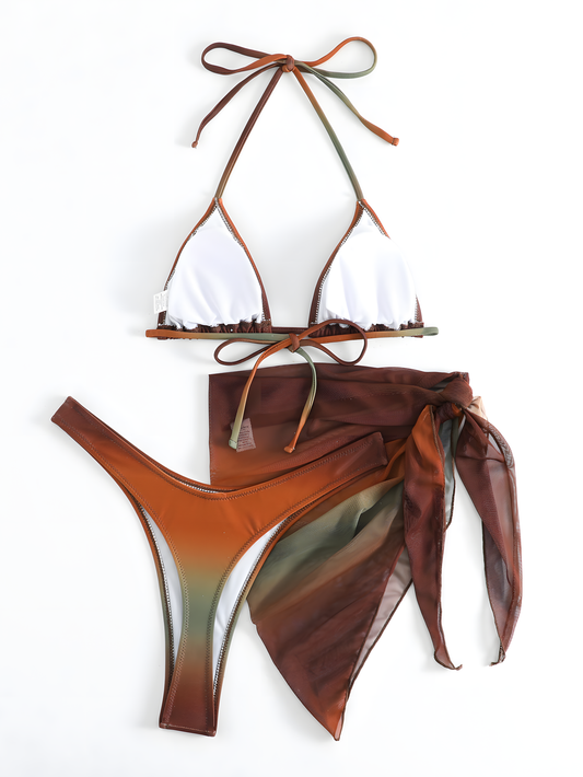 Sexy Ombre Bikini Trio Set