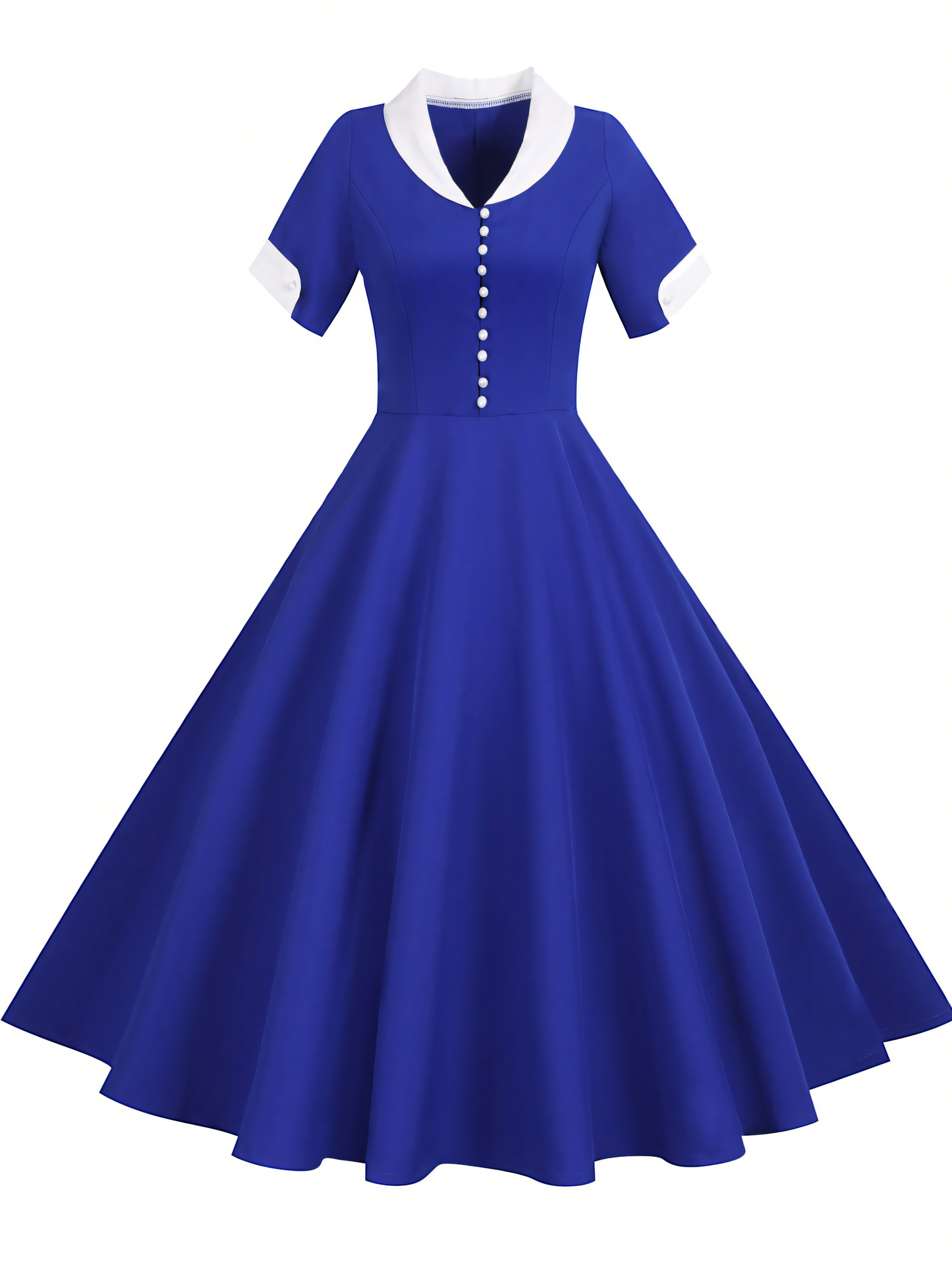 Retro Hepburn Style Swing Midi Dress