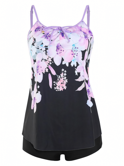 Printed Boxer Shorts Tankini Set