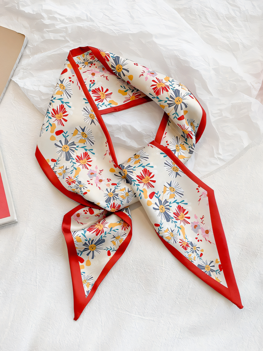 Floral Printed Silk Scarf