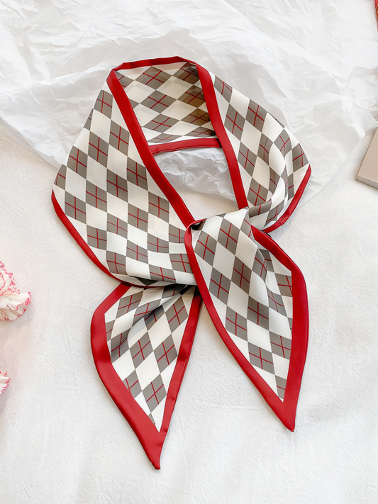 Plaid Silk Scarf