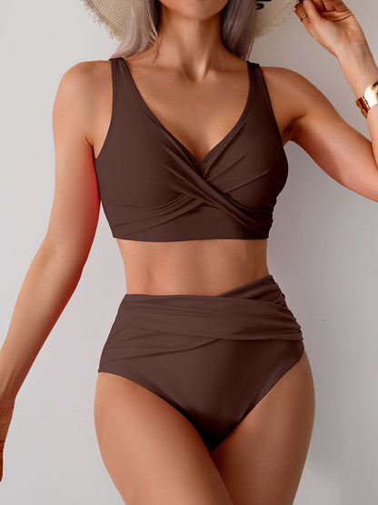 Solid Color High-waist Bikini