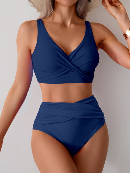 Solid Color High-waist Bikini