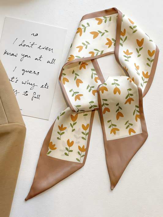 Floral Print Silk Scarf
