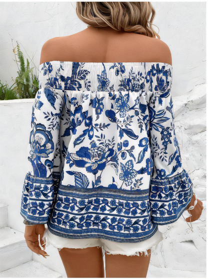 Strapless Floral Print Shirt
