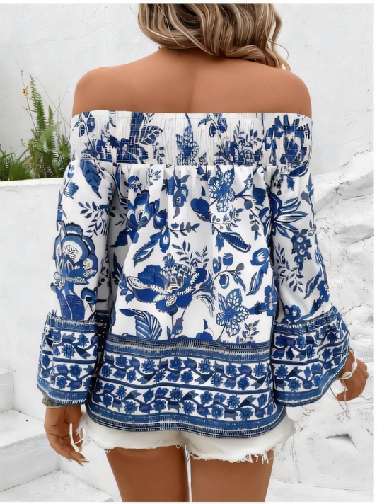 Strapless Floral Print Shirt