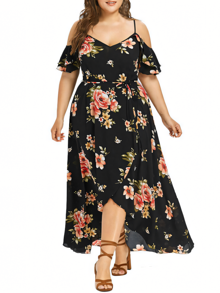 Print Sexy Slip Maxi Dress