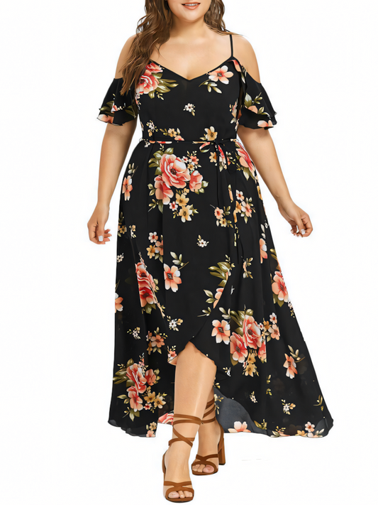 Print Sexy Slip Maxi Dress