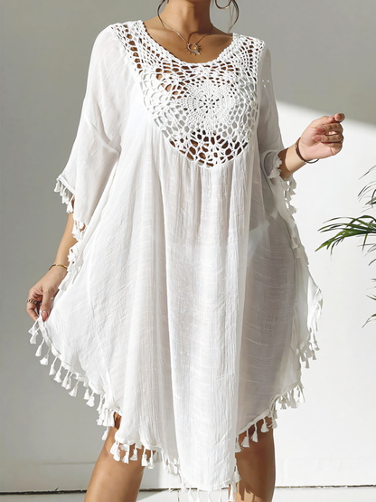 Crochet Panels with Tassels Cover-up