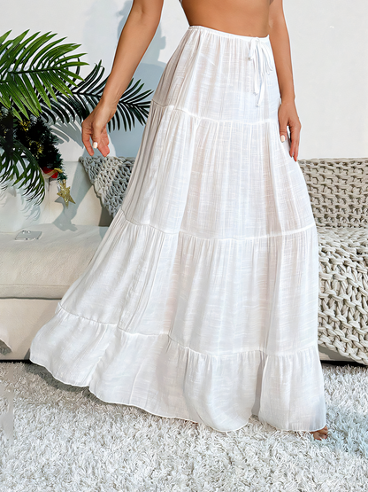 White Beach Skirt Bikini Outer Half  Cover-up
