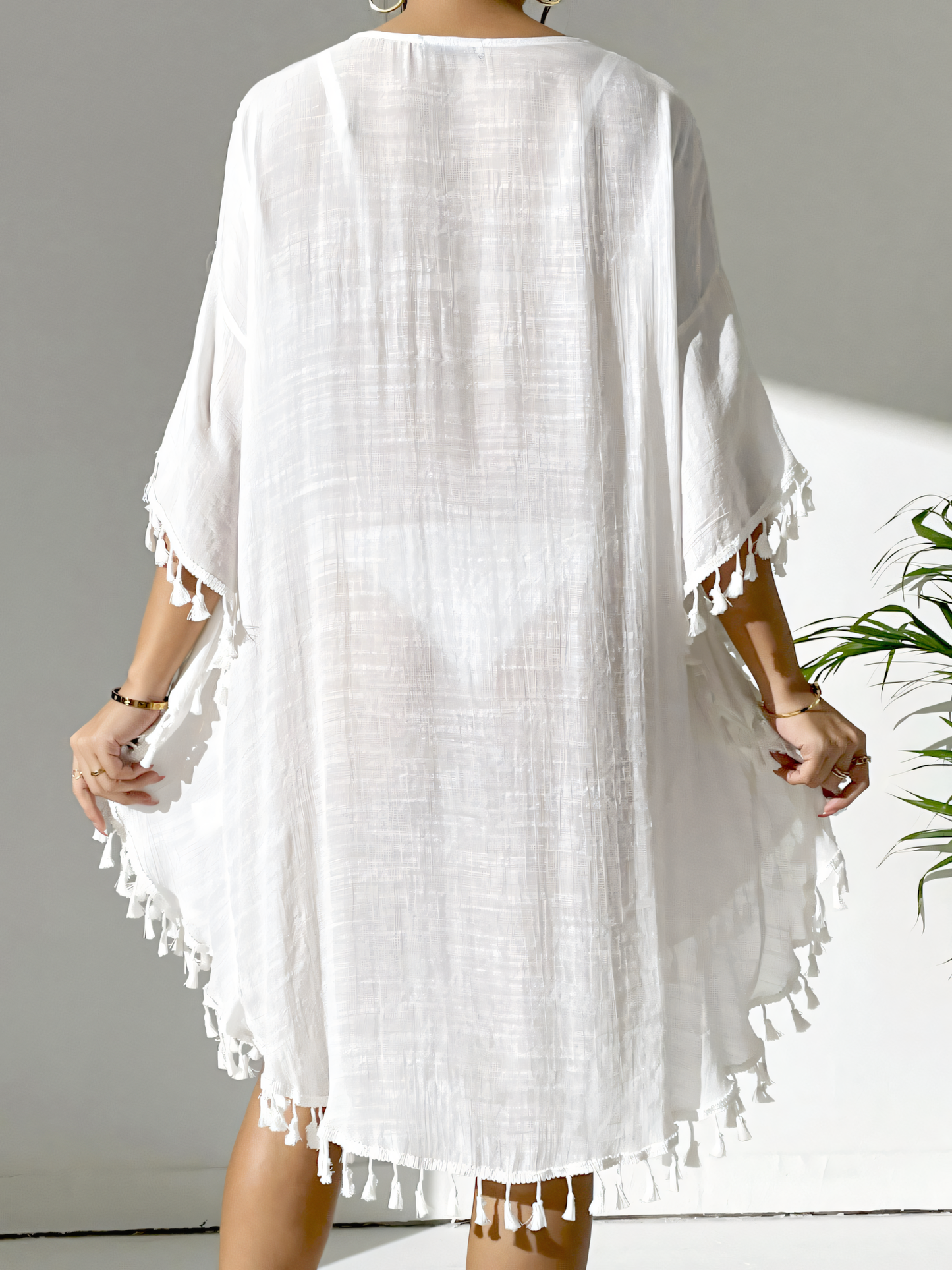 Crochet Panels with Tassels Cover-up