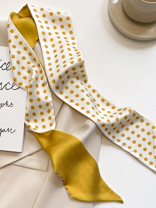 Polka Dot Print Silk Scarf
