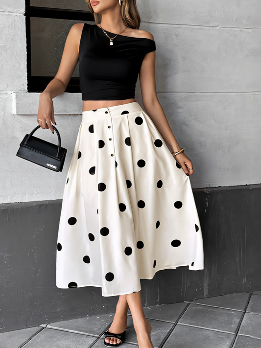 Vintage Polka Dot A-Line Skirt