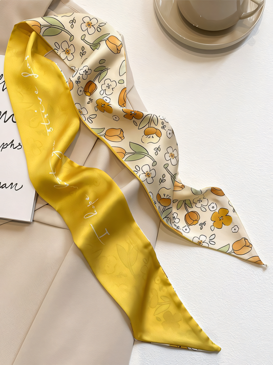 Floral Print Silk Scarf