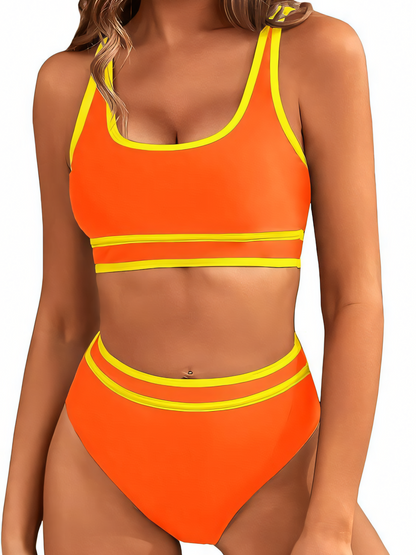 Solid Color Stitching Bikini