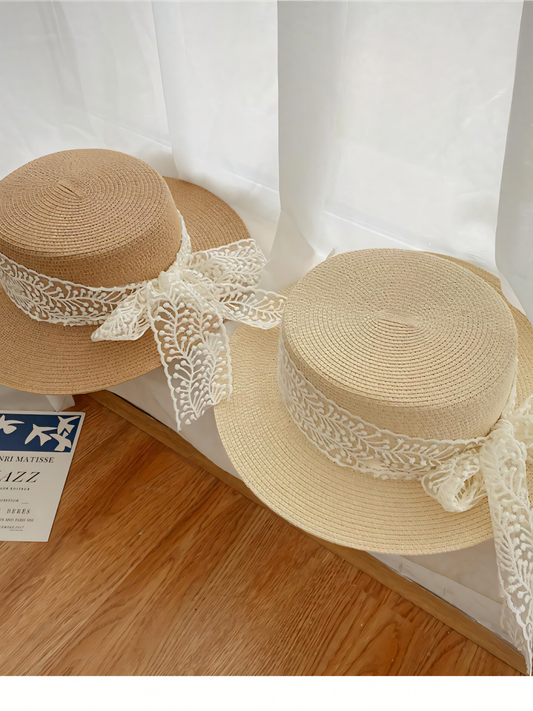 Rustic Style Lace Straw Hat