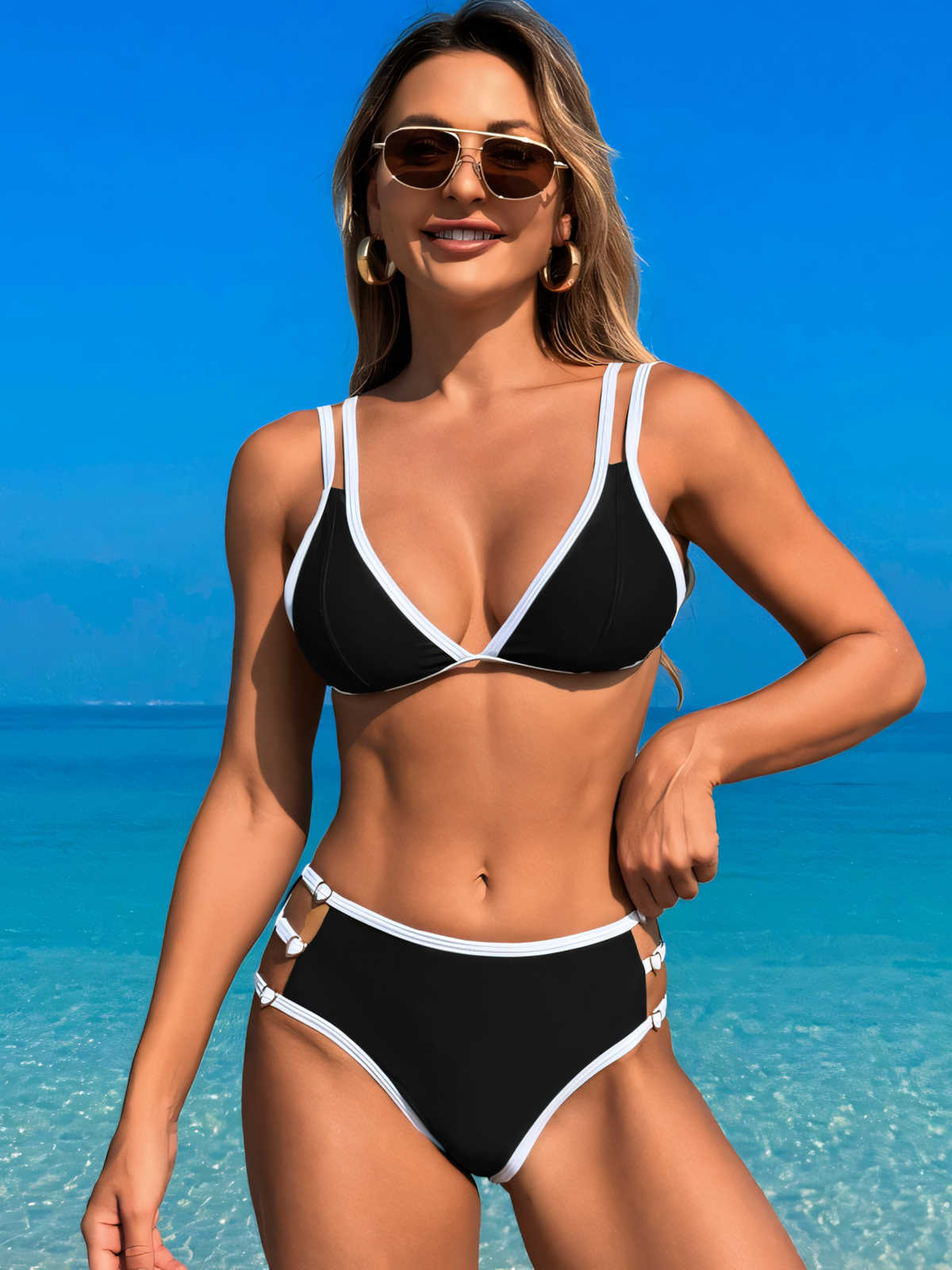 Colored Stitching Bikini