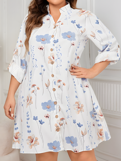 White Printed Midi Dress