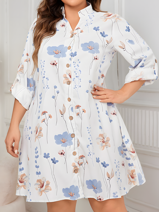 White Printed Midi Dress