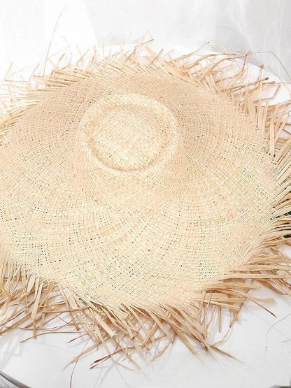 Light Panel Large Brim Raffia Straw Hat Beach Hat