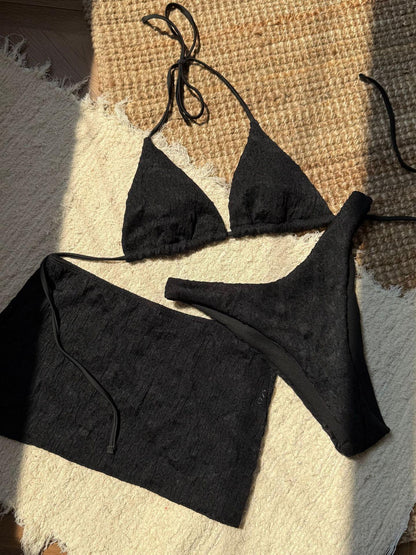 Sexy Lace Half Skirt Bikini Three Piece Set