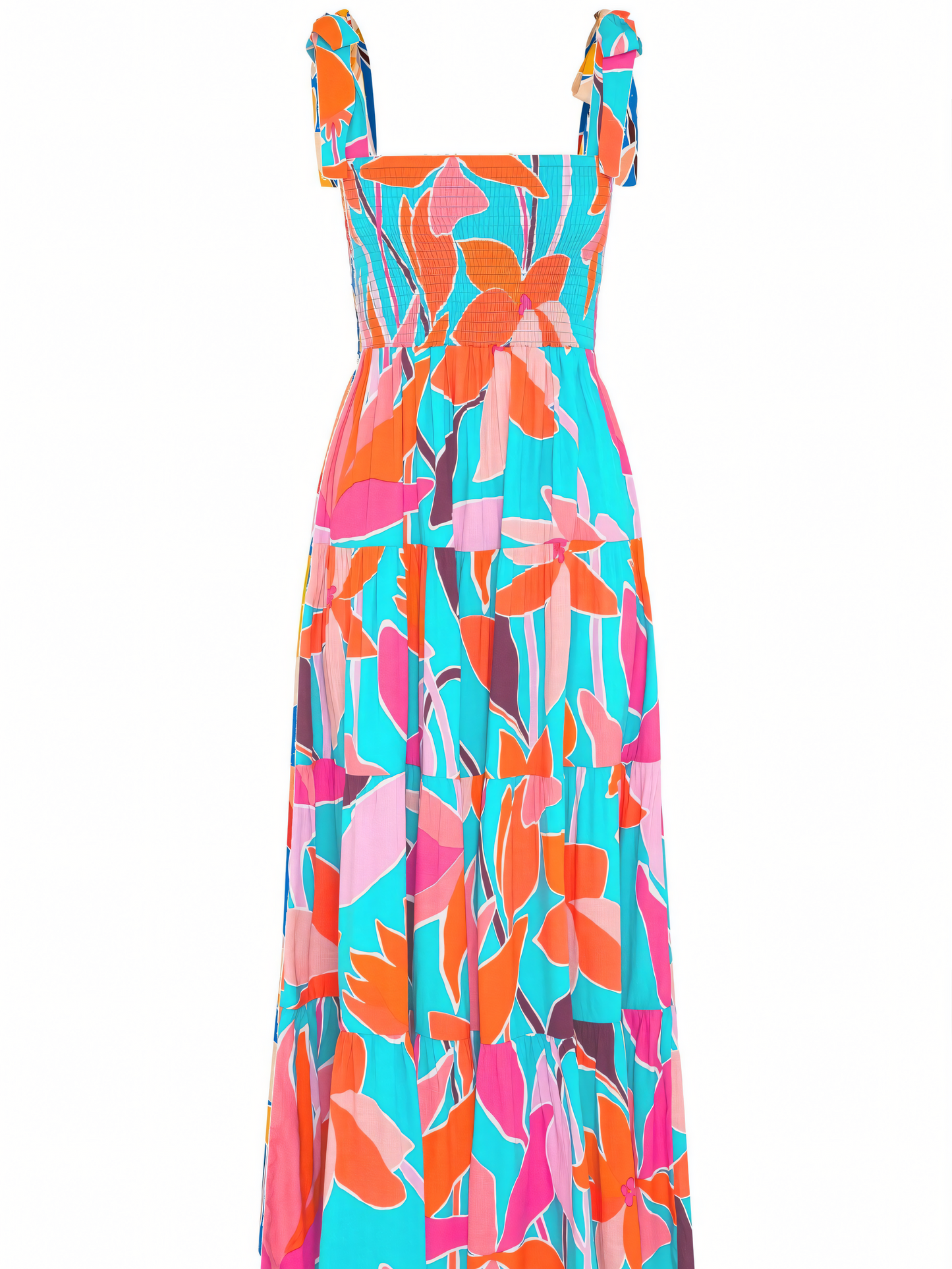 Colorful Print Strap Maxi Dress