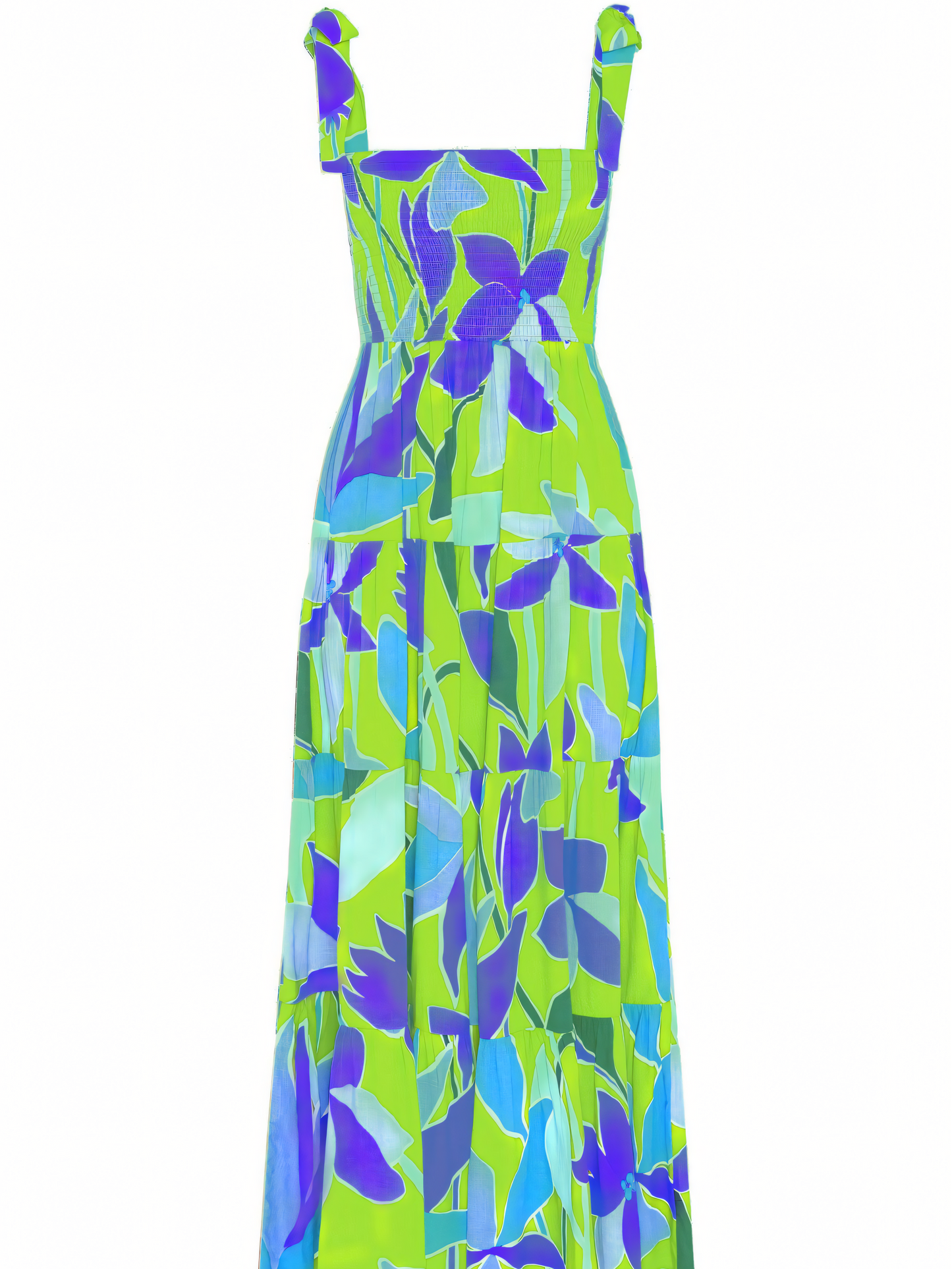 Colorful Print Strap Maxi Dress