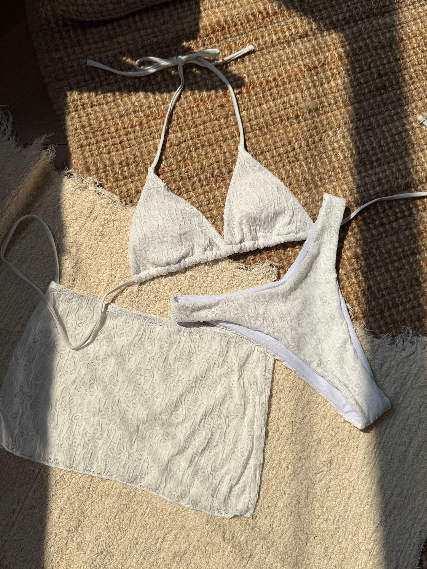 Sexy Lace Half Skirt Bikini Three Piece Set