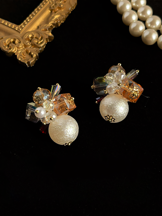 Vintage Crystal Pearl Earrings