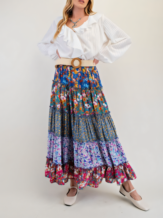 Vintage Floral Patchwork Skirt