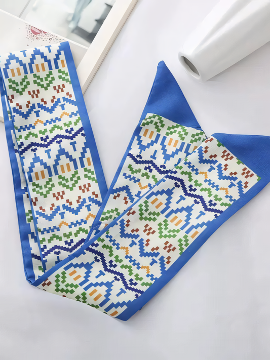 Pixel Print Silk Scarf