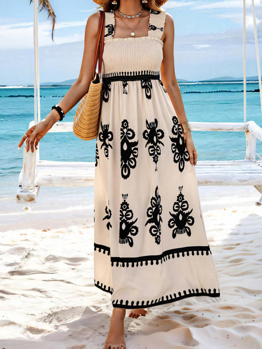 Vacation Style Printed Maxi Dress