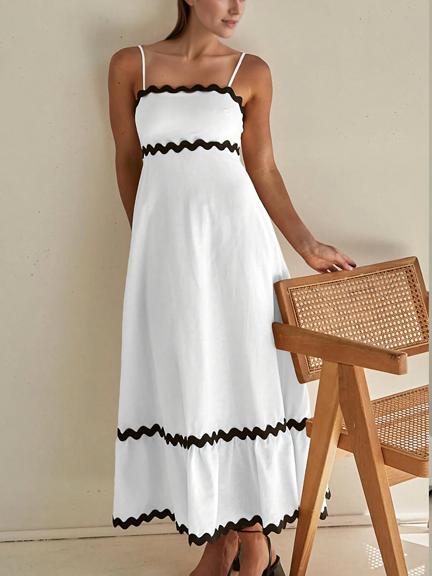 Solid Color Patchwork Over-sized Swing Maxi Dress