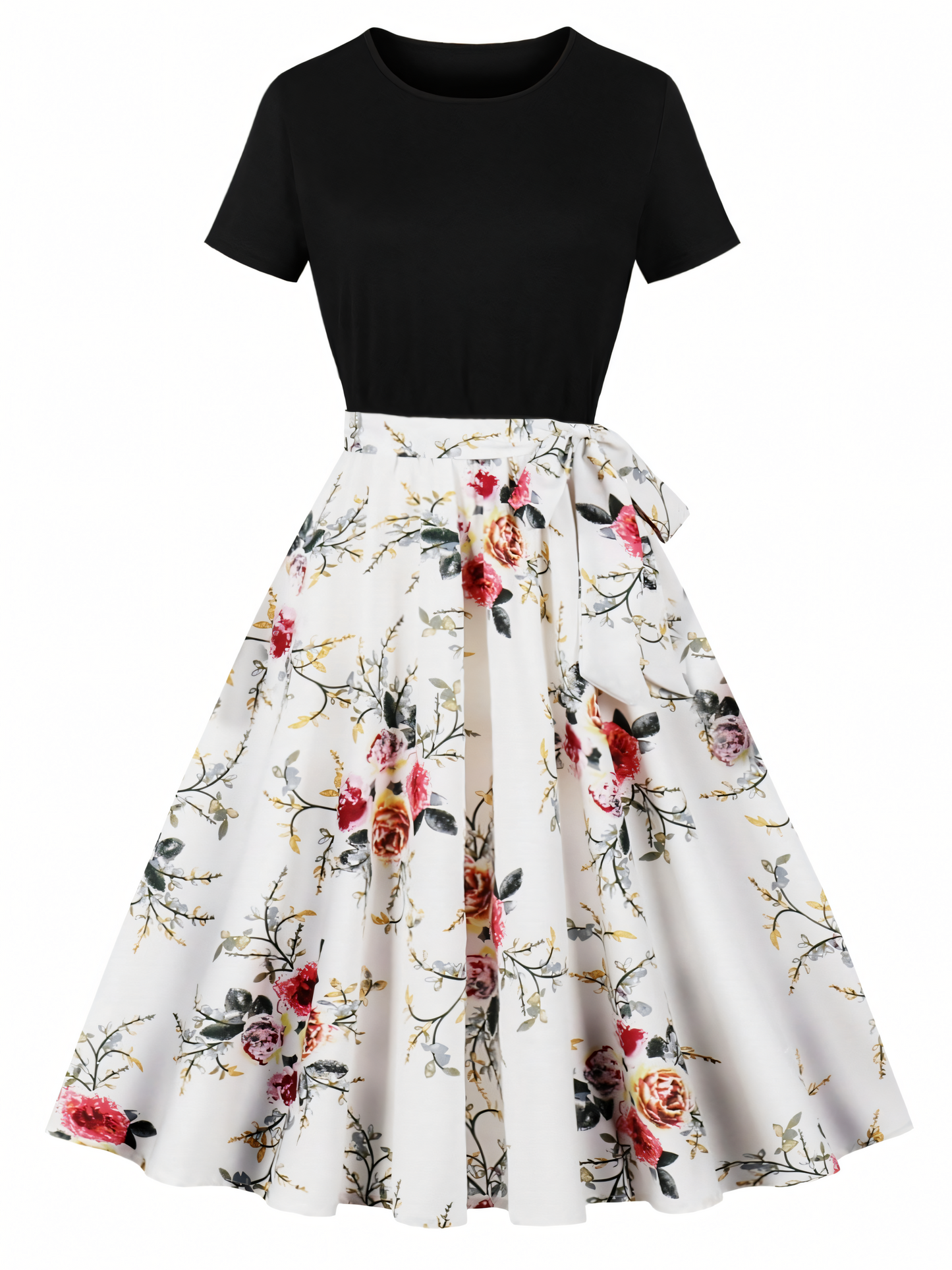 Red Floral  Vintage Midi dress