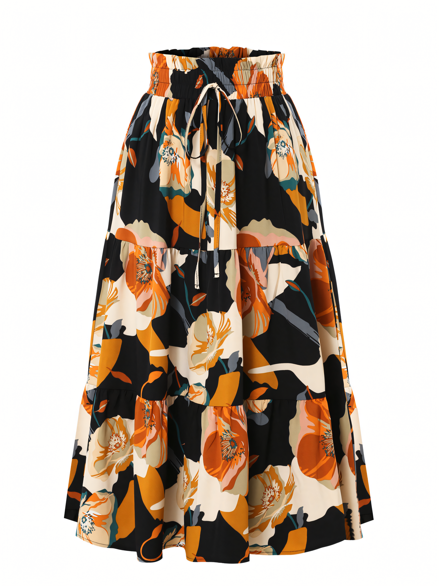 Floral Print Elasticated Waist Skirt