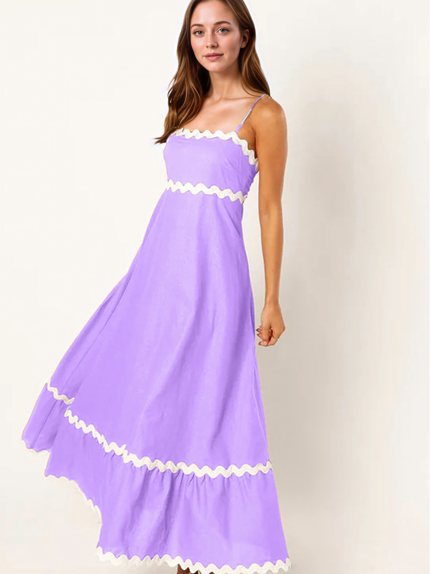 Solid Color Patchwork Over-sized Swing Maxi Dress