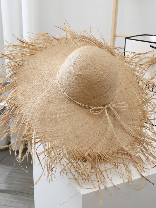 Light Panel Large Brim Raffia Straw Hat Beach Hat