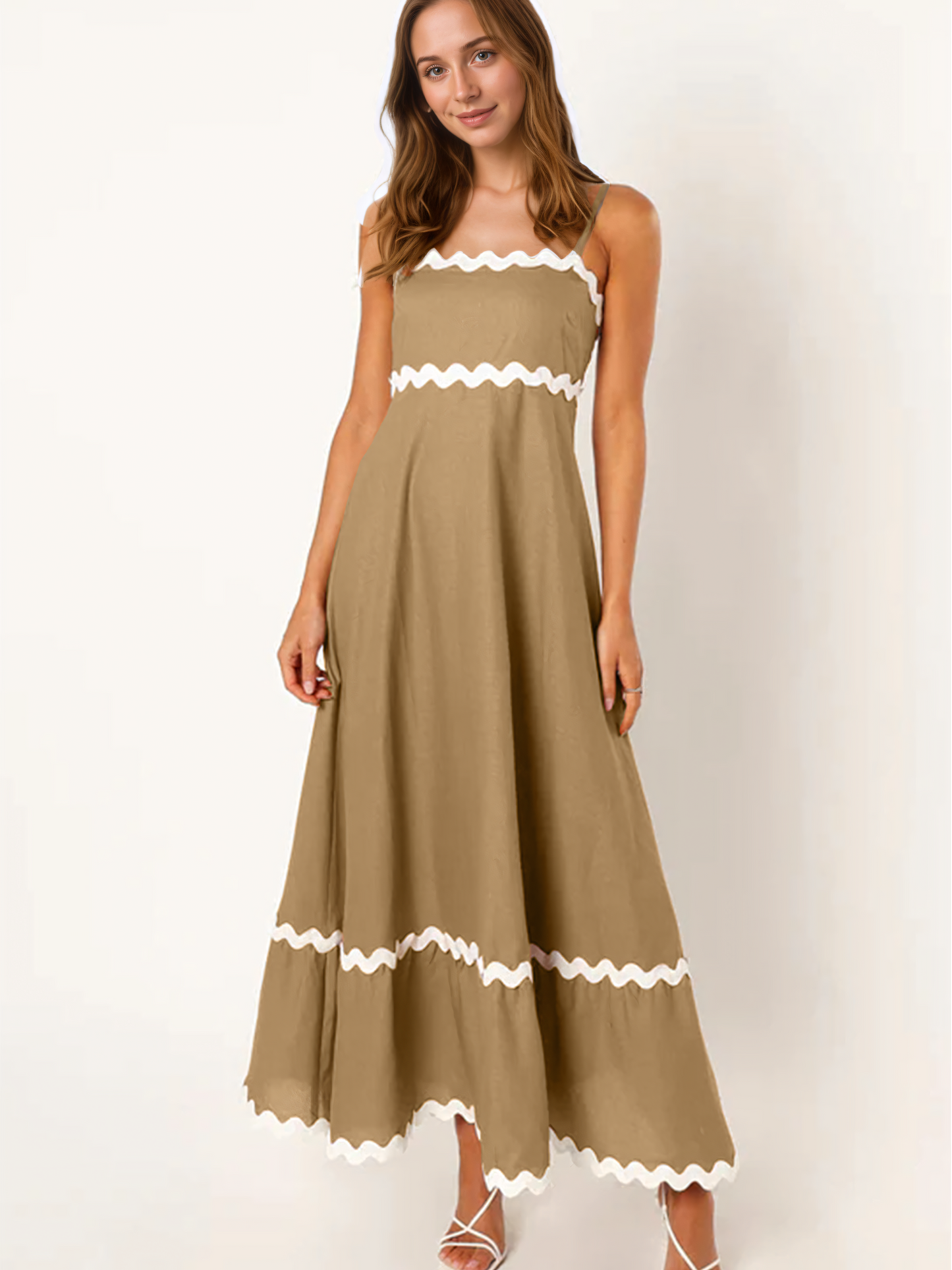 Solid Color Patchwork Over-sized Swing Maxi Dress