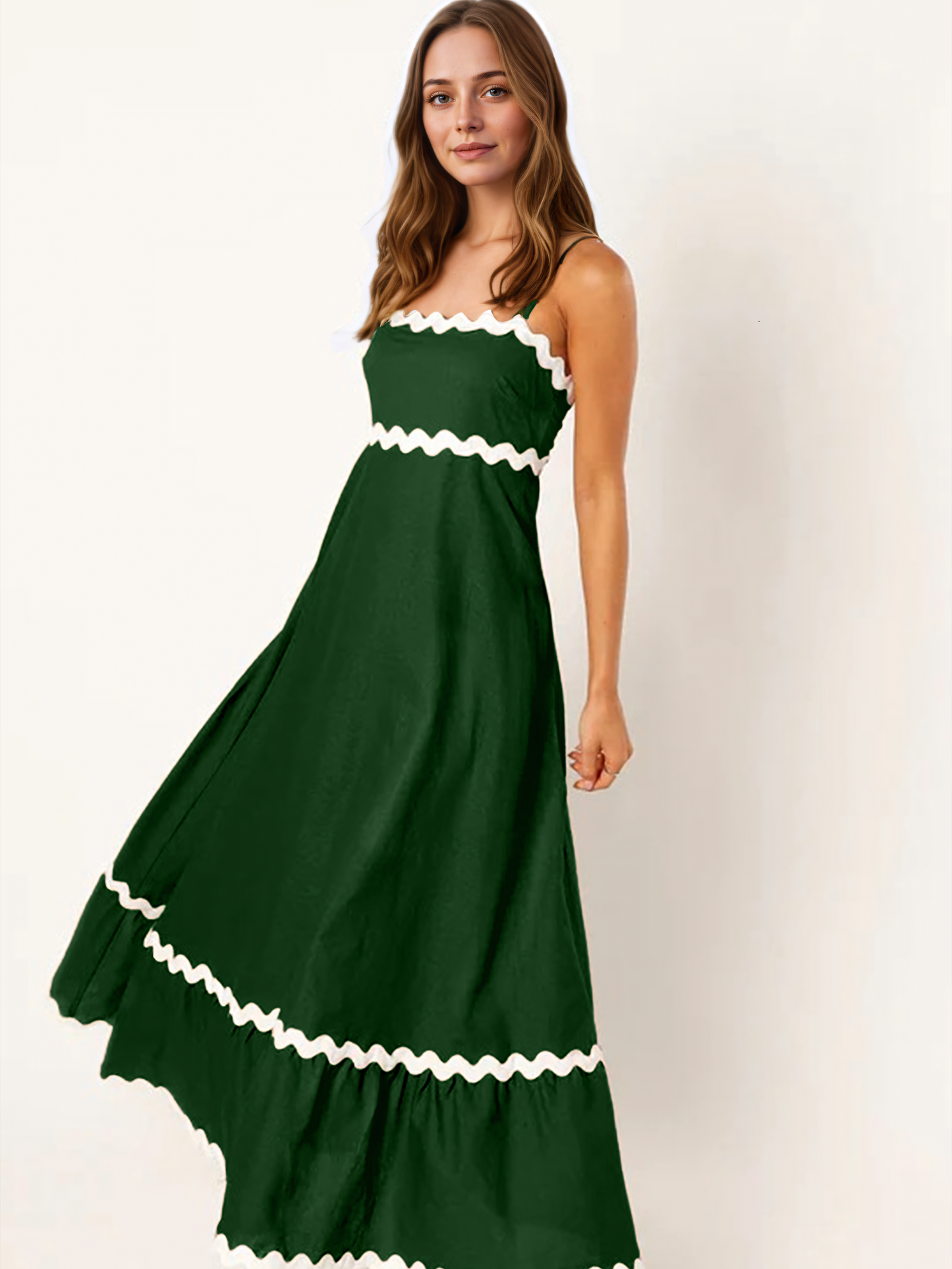 Solid Color Patchwork Over-sized Swing Maxi Dress