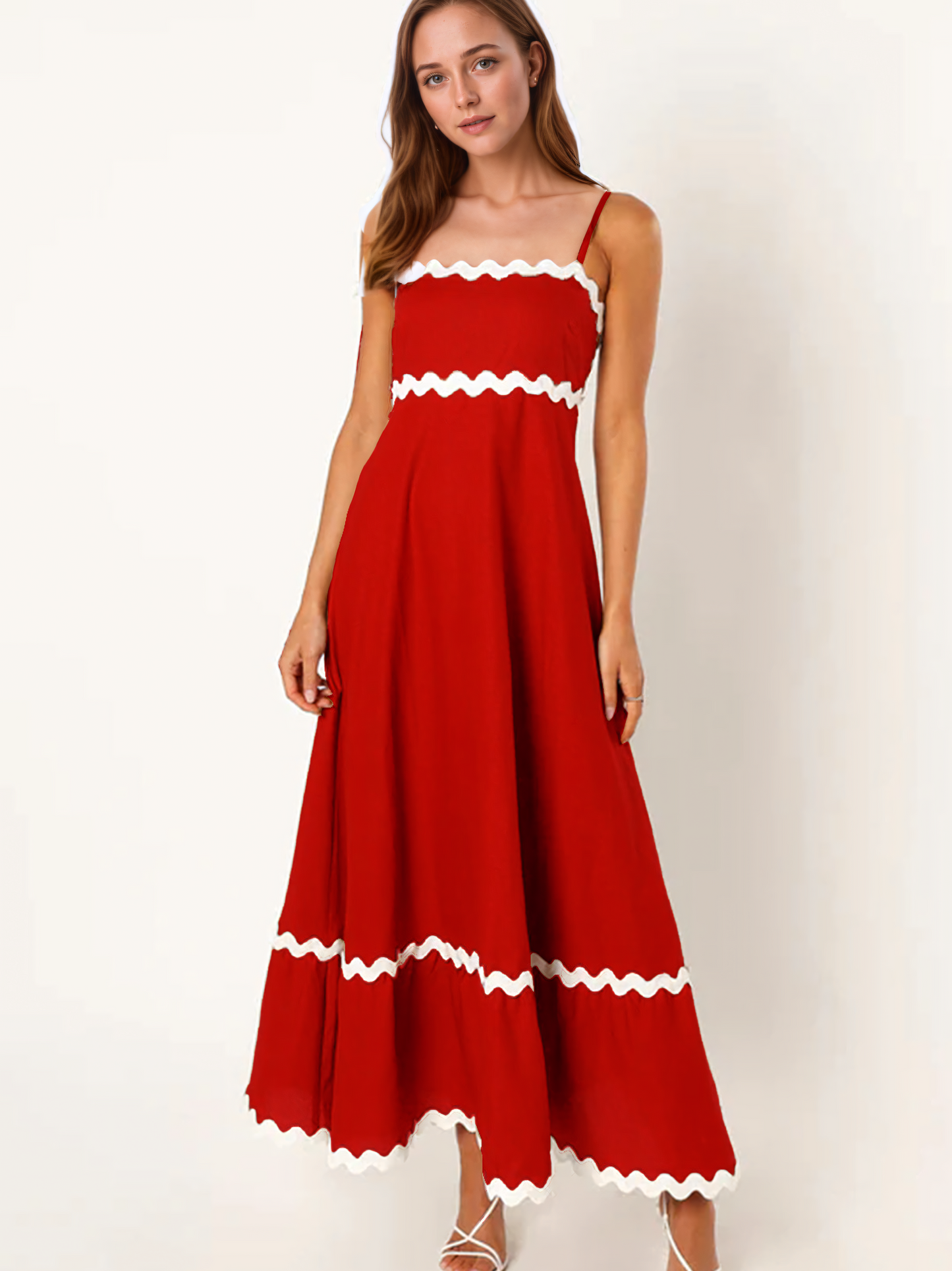 Solid Color Patchwork Over-sized Swing Maxi Dress