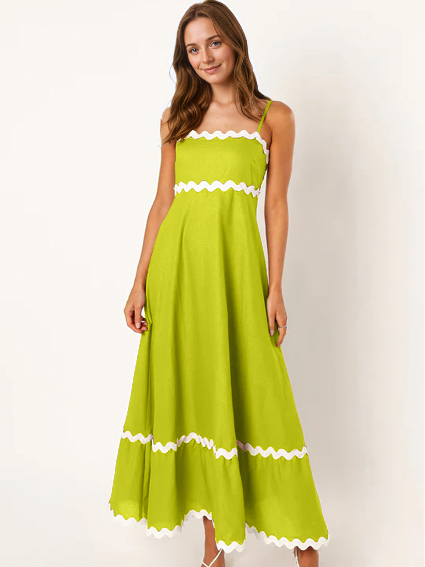 Solid Color Patchwork Over-sized Swing Maxi Dress