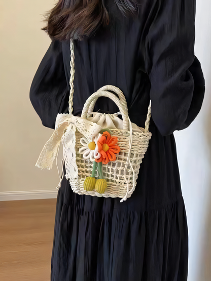 Flower Straw Bag