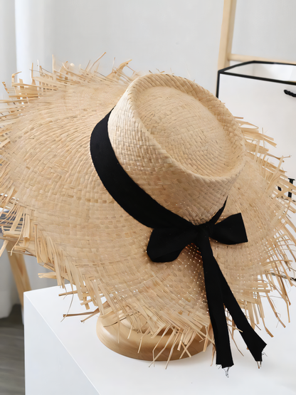 Yuanbao Top Bow Raffia Straw Hat Beach Hat